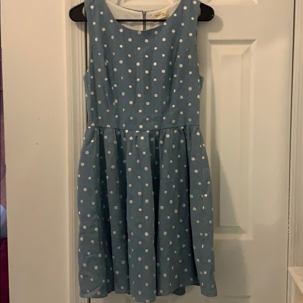 Chambray Polka Dot Dress